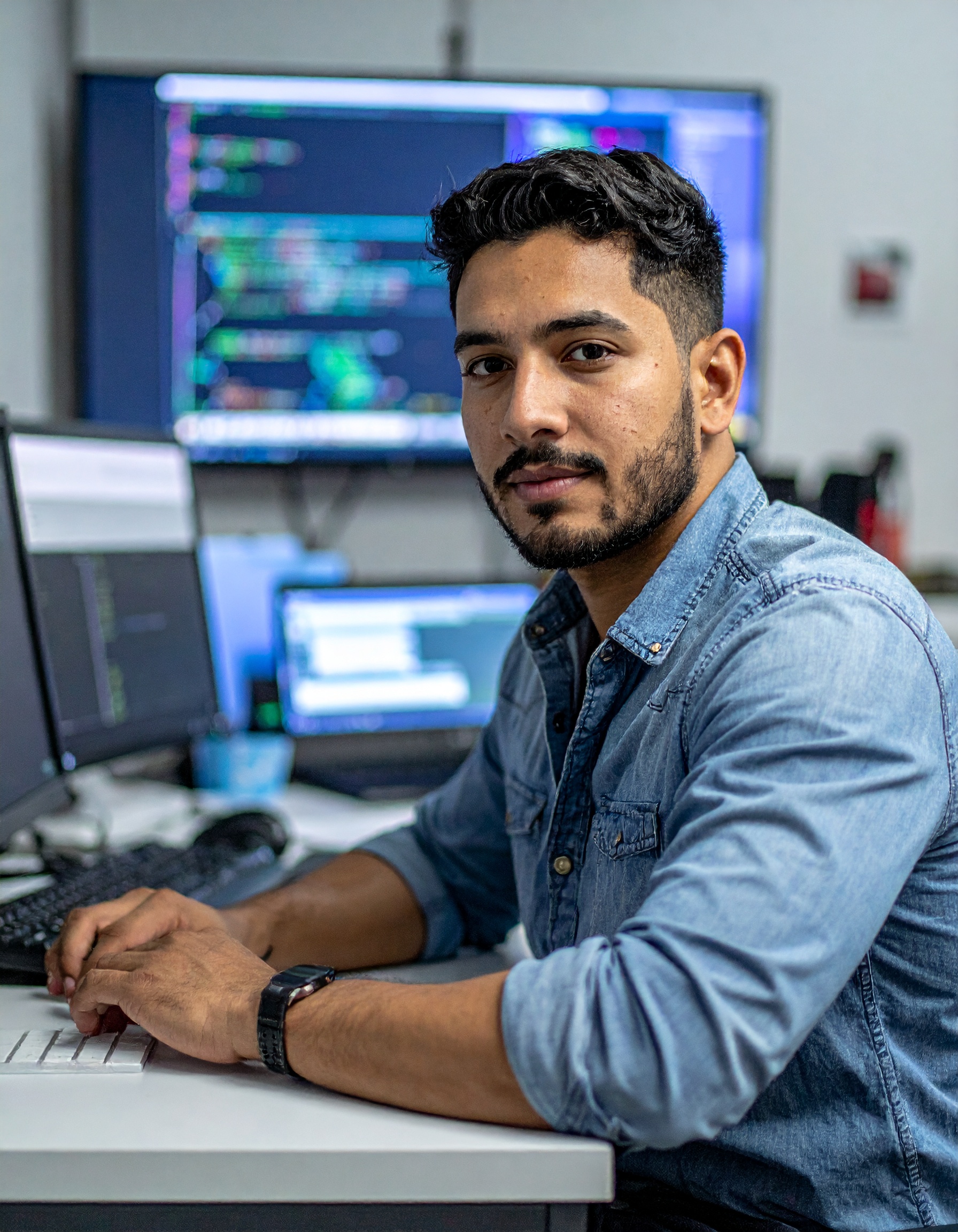 firefly ingenieros de sistemas latinos en oficina trabajando sobre software. primer plano por 899441